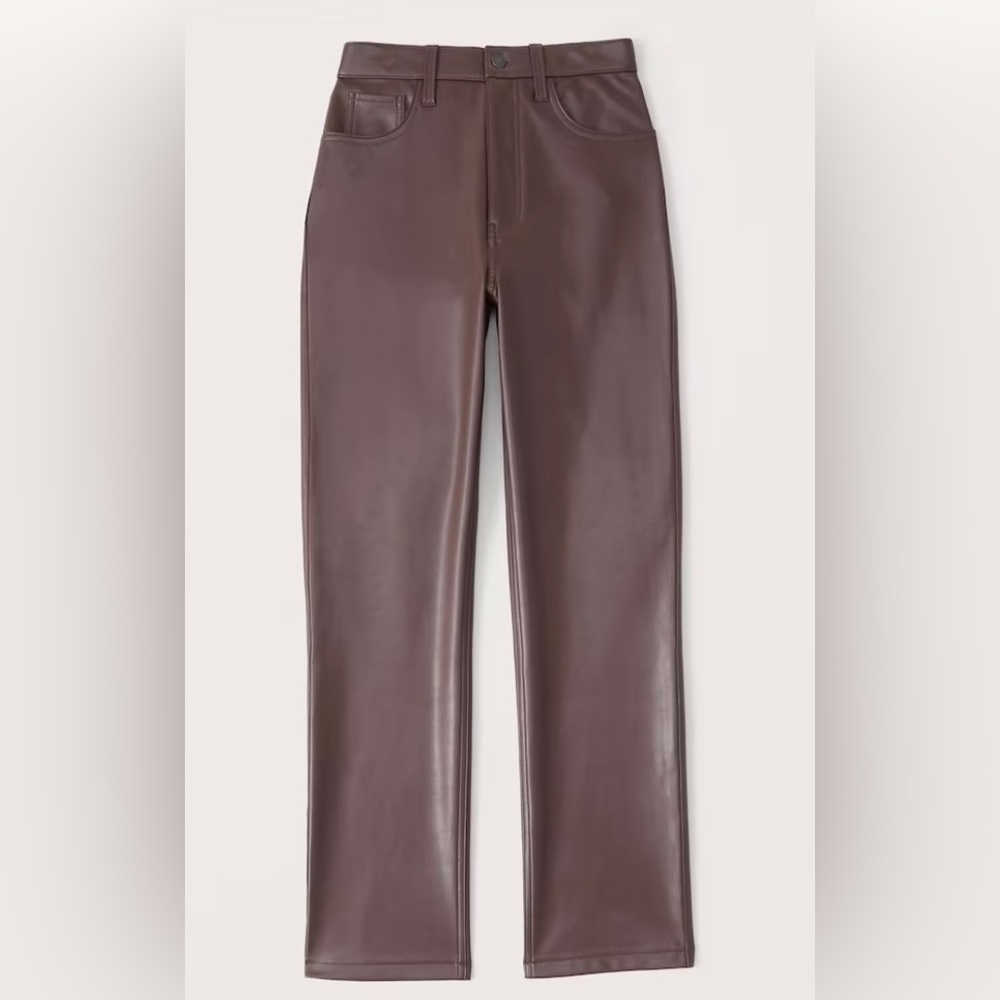 Abercrombie & Fitch Vegan Leather 90s Straight Pant